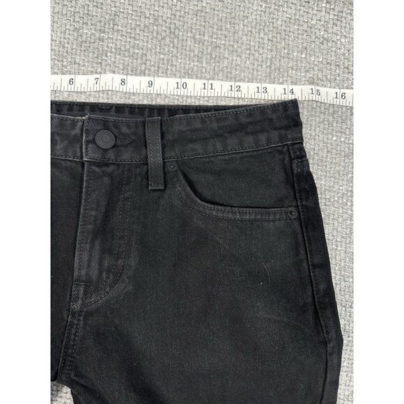 Grlfrnd Jeans Womens 24 28x31 Black Hailey Coated Low Rise Slim Boot Slit - Picture 7 of 13